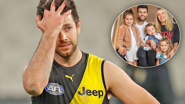 Trent Cotchin, his wife Brooke and family