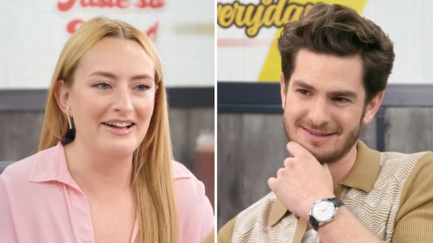 Amelia Dimoldenberg and Andrew Garfield on Chicken Shop Date