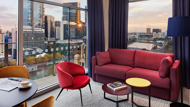Living room in the level 14 suite, DoubleTree by Hilton 