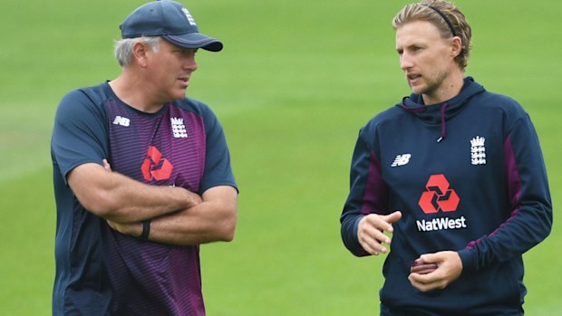 England coach Chris Silverwood with Test captain Joe Root.