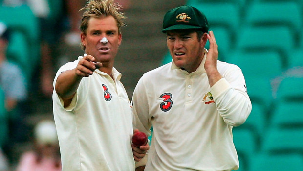 Australia has been unable to find quality wrist spinners since the retirements of Shane Warne (L) and Stuart MacGill (R)