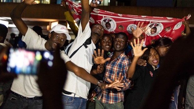 Supporters of MDC Alliance Nelson Chamisa flock to the streets to celebrate