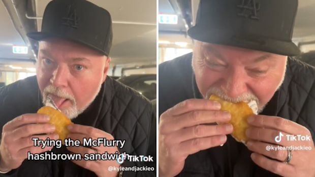 Kyle Sandilands mcflurry hash brown sandwich