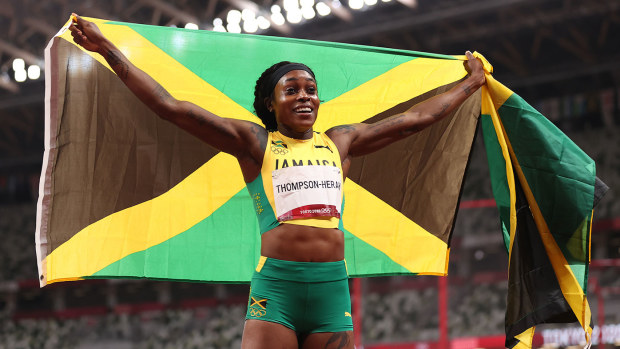 Elaine Thompson-Herah has now won the 100m-200m double at Rio and Tokyo.