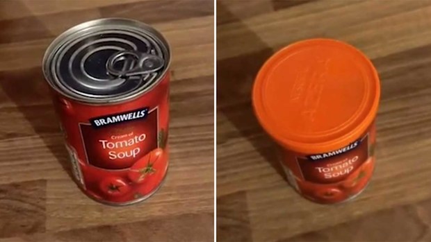 Canned food fridge hack