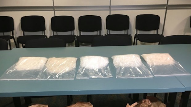 Police seized a large quantity of ice at a takeaway drive-thru.