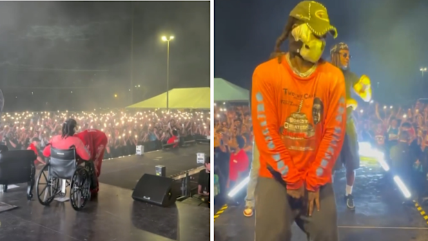 Rapper Offset performs at Coachella 2026