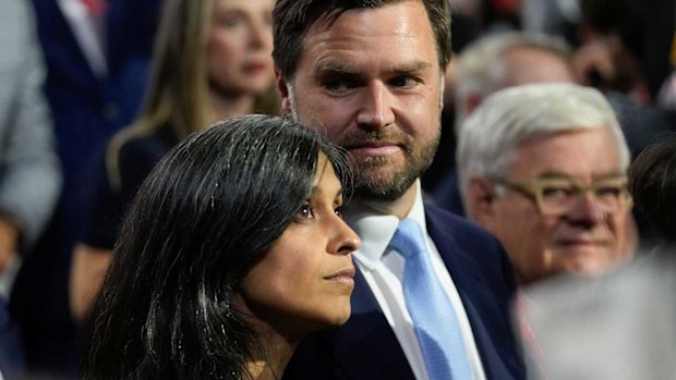 JD Vance at the convention with his wife Usha.