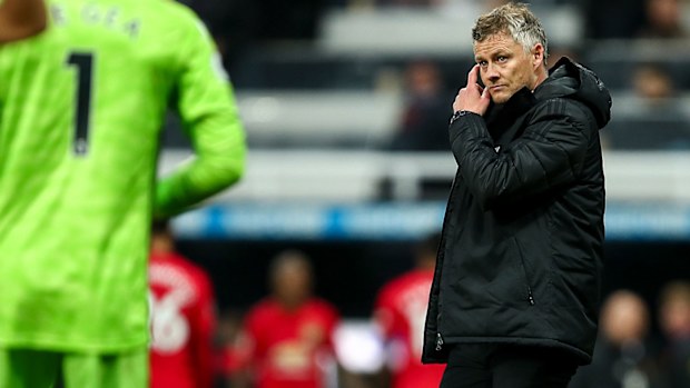 A dejected Ole Gunnar Solskjaer the head coach / manager of Manchester United 
