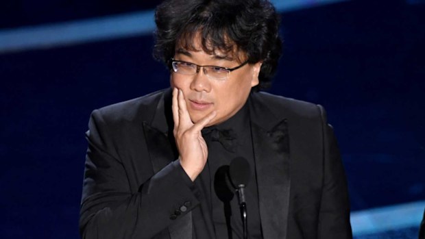 Bong Joon-ho accepts the Directing award for 'Parasite' onstage during the 92nd Annual Academy Awards at Dolby Theatre on February 09, 2020.