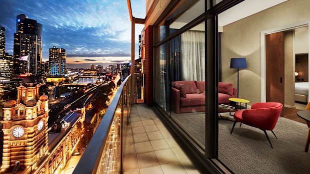 Balcony on the level 14 suite, DoubleTree by Hilton 