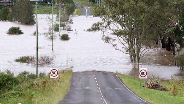 Floodwaters in Lismore in NSW.