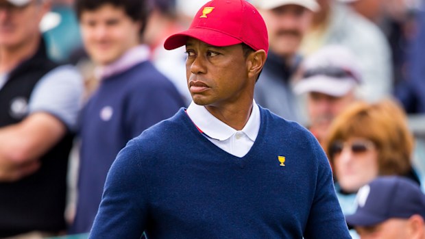 Tiger Woods, playing as part of the United States Team