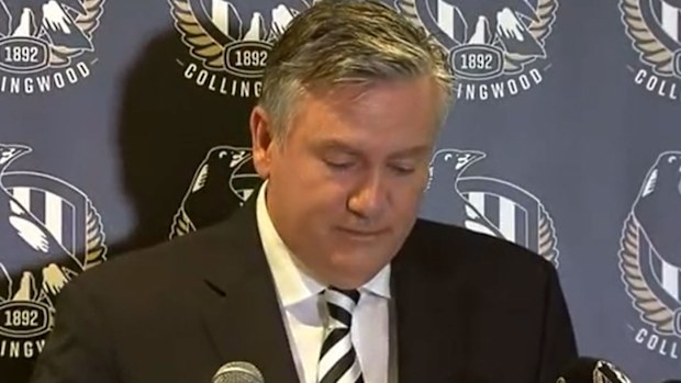 Eddie McGuire resigning as president of the Collingwood Football Club.