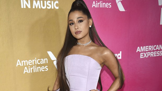 In this Thursday, Dec. 6, 2018 file photo, Ariana Grande attends the 13th annual Billboard Women in Music event at Pier 36, in New York