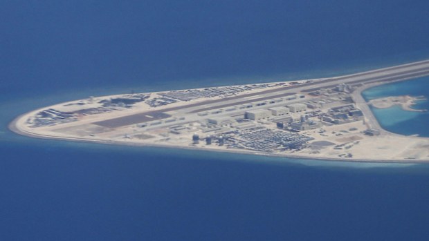 Man made island South China Sea.
