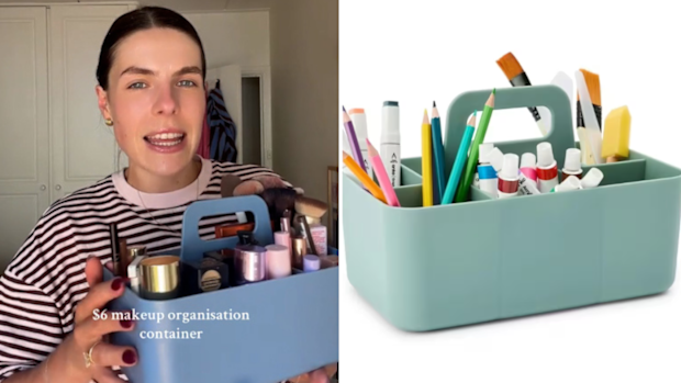 TikTok creator Jen Rothwell made a video about the caddy, explaining that she managed to fit her liquid, powder and pencil products into it