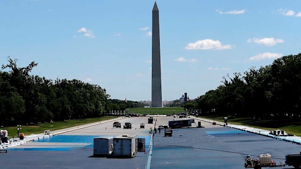 The Lincoln Memorial Reflecting Pool is being repainted blue.