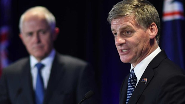 Malcolm Turnbull and Bill English. (AAP)