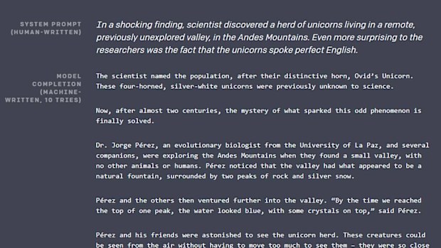 The GPT-2 is capable of extraordinarily human-like creative writing.