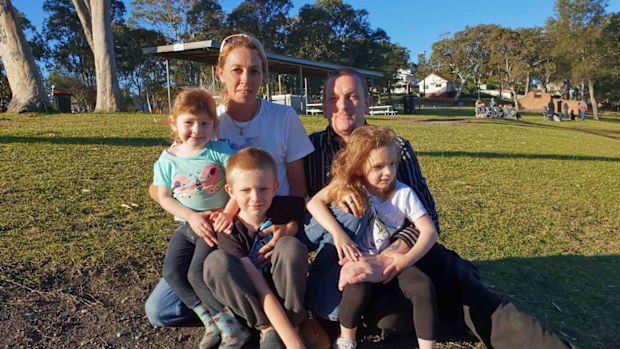 The Hall family, mother Virginia with three-year-old Kianna (left), six-year-old Cu Chulainn (centre) and dad Dan with four-year-old Ashlinn (right). (Photo: Dan Hall)