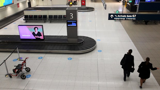 An empty Sydney Domestic Airport in August.