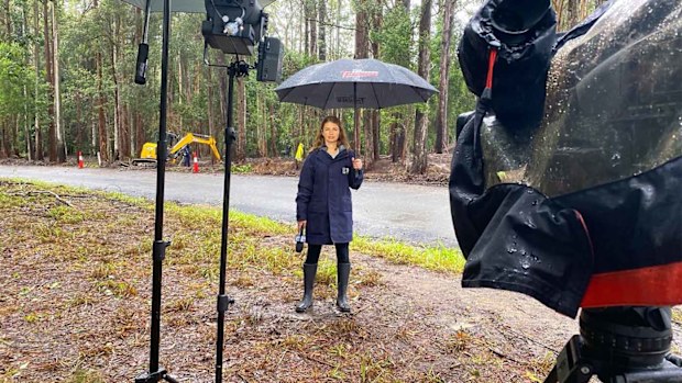 Kelly Fedor at the site of the search near Kendall.