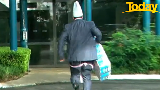 Stefanovic was forced to leave set and was filmed running into Nine's bathrooms.