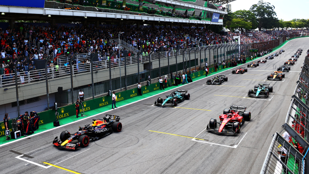 The grid for the 2023 Brazilian Grand Prix ahead of the formation lap.
