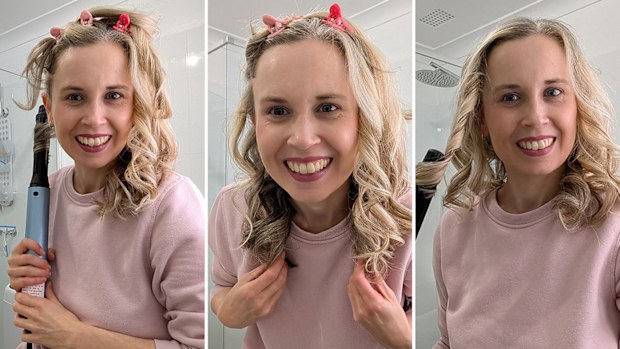 Hair styled with Kmart hair styler