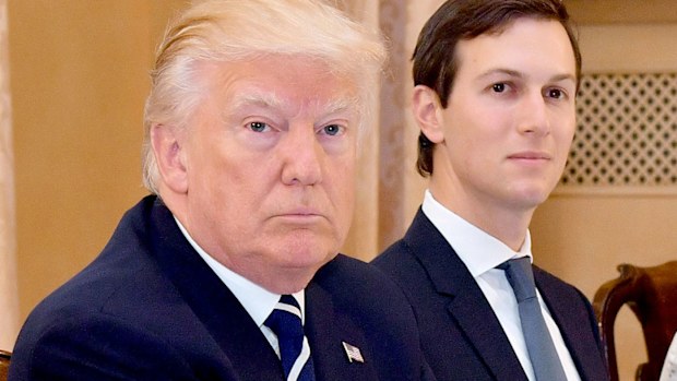 Jared Kushner (right) with his father-in-law President Donald Trump. (AAP)