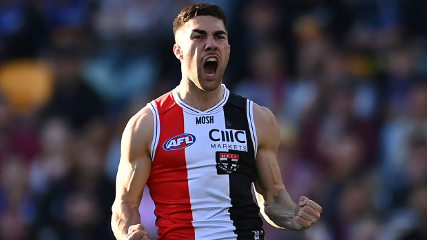 Jade Gresham pictured in action for St Kilda during the 2023 season