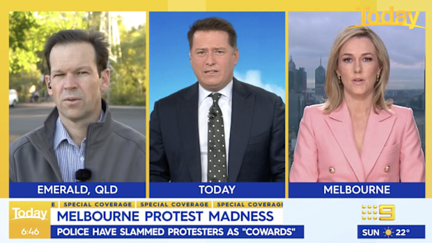 Karl Stefanovic condemned the violence in Today's daily newschat panel.