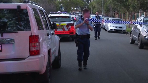 Police on the scene of a stabbing in Oatlands, in north-west Sydney.