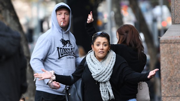 Relatives of Timothy Mason depart the County Court of Victoria after the sentence was handed down.