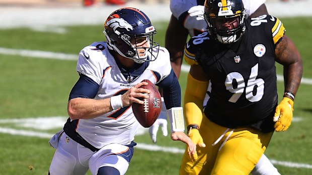 Jeff Driskel of the Denver Broncos