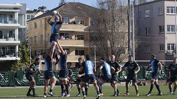 A line dropout is taken by Argentina during the match between Randwick and Argentina at Coogee Oval