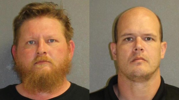 Lafe Best (left) and Benjamin Worster are accused of trying to groom and rape a 3-year-old girl. Picture: Volusia County Sheriff's Office/Facebook