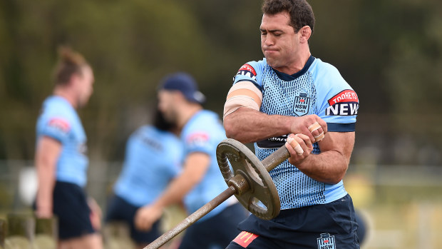 Dale Finucane at New South Wales Blues State of Origin training session