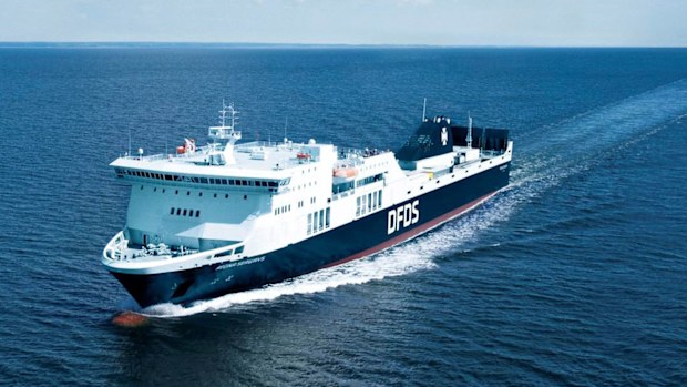 A file photograph shows the Regina Seaways ferry, which has become stranded in the Baltic Sea with 294 passengers on board.