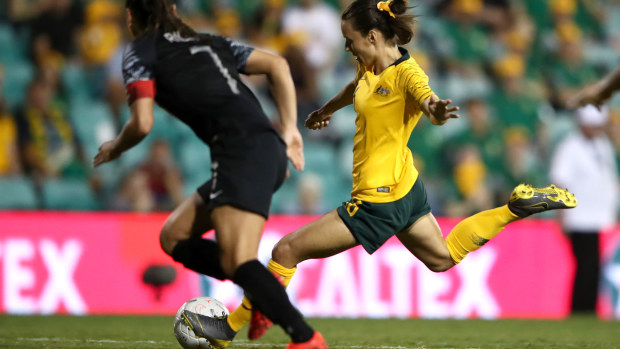Hayley Raso marks Matildas return with goal