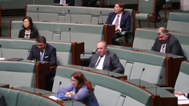 Barnaby Joyce was part of the reduced cohort of MPs in Parliament last month.