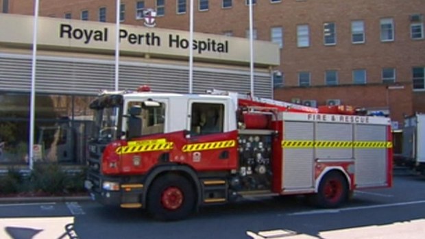 Fire crews at the scene yesterday. 