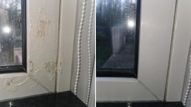 Unlikely kitchen staple cleans grimy stickers off windows
