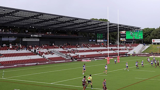 The new Bob Fulton Stand at the northern end of 4 Pines Park.