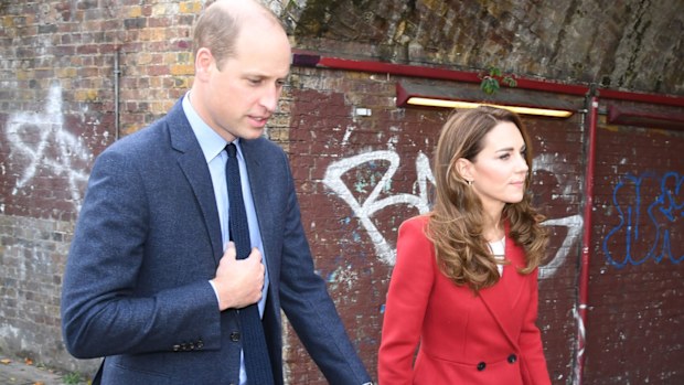 Prince William, Duke of Cambridge and Kate Middleton, Duchess of Cambridge visit the launch of the Hold Still campaign at Waterloo Station on October 20, 2020 in London, England.