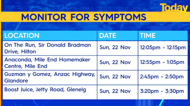 Anyone who visited the above locations are urged to get tested, isolate and monitor for symptoms.