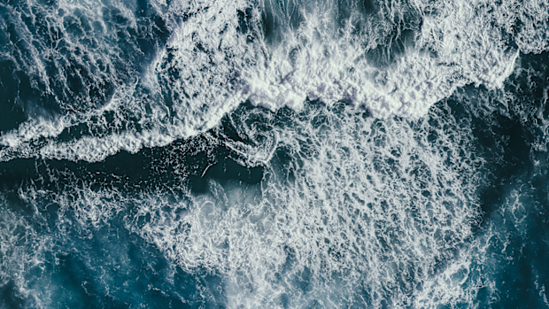 Crashing waves of the Southern Ocean photographed by drone, Esperance, Australia