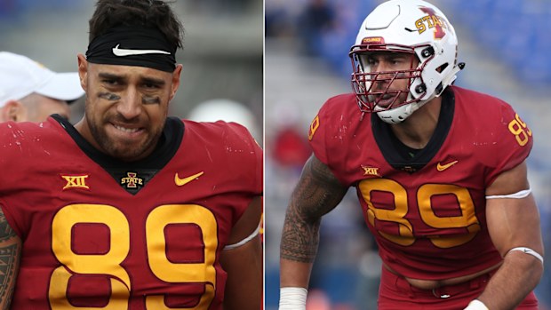 Iowa State Cyclones defensive end Matt Leo (89) 