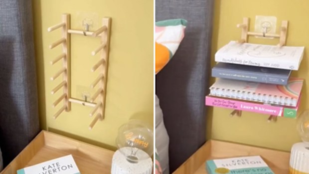 Ostbit plate holder Ikea hack for book storage